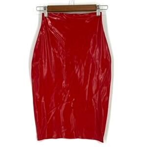 Syren The Classic Pencil Skirt Red Small Latex